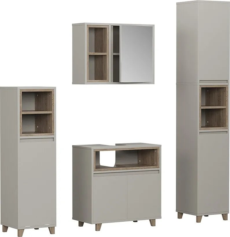 Zestaw mebli łazienkowych szary 60x30x61 elnor