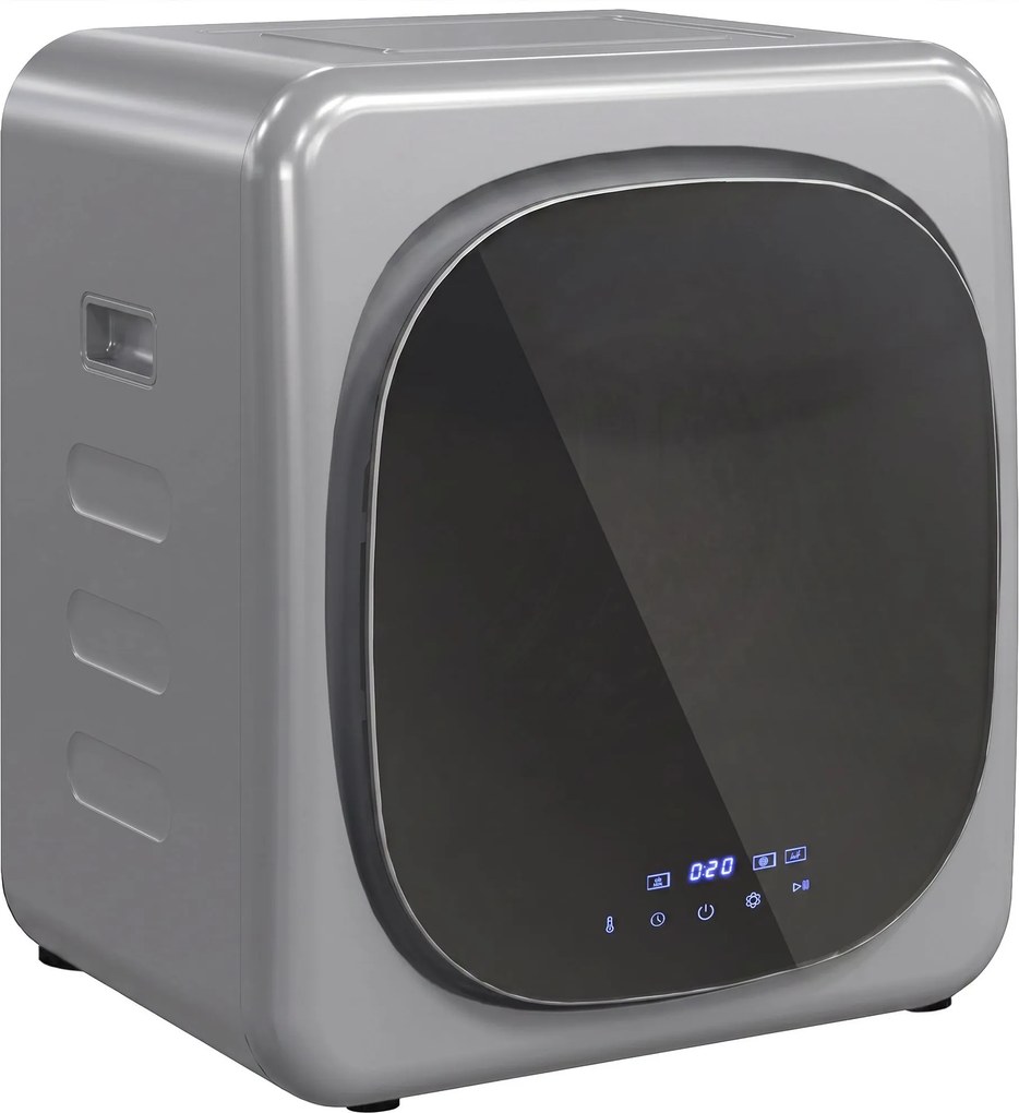 HOMCOM Suszarka wentylacyjna 4 kg z trybem Smart, 800 W, kompaktowa suszarka z bębnem ze stali nierdzewnej, srebrna | Aosom PL