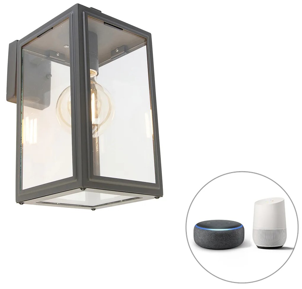 Zewnetrzna Inteligentna lampa ścienna zewnętrzna szara w komplecie z Wi-Fi G95 - Sutton down Rustykalny / Vintage Oswietlenie zewnetrzne