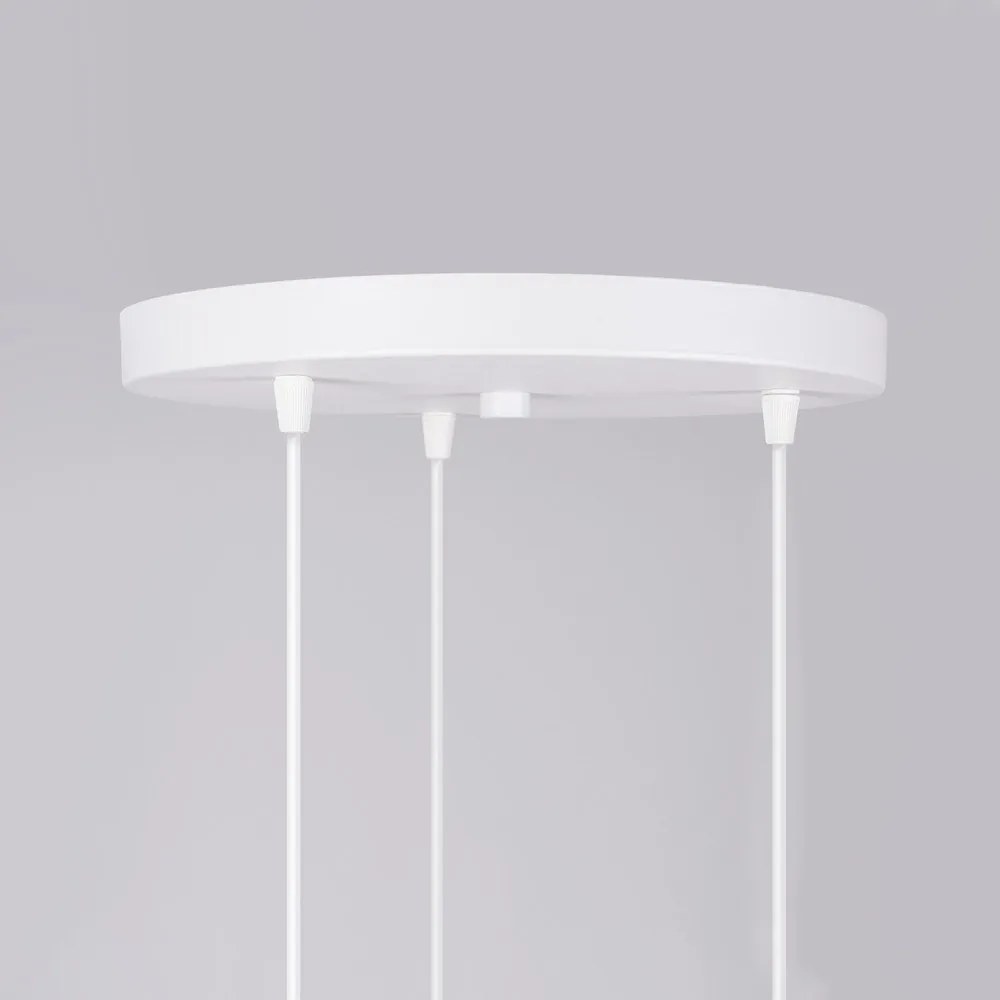 Biały żyrandol dziecięcy ze szklanym kloszem ø 32 cm Mab – Sollux