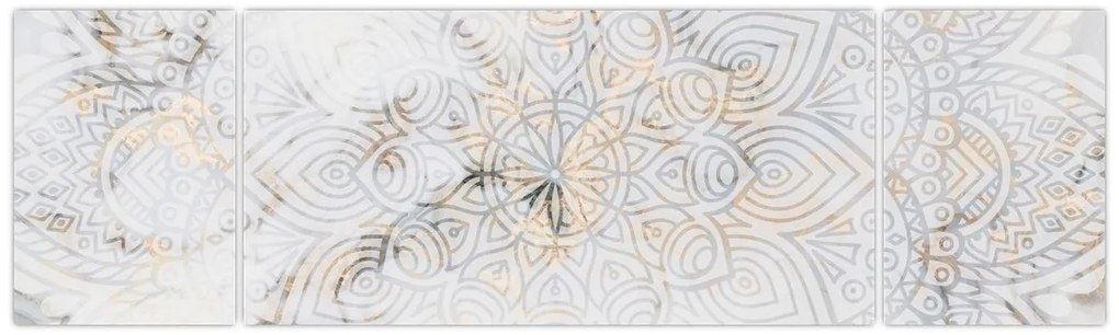 Obraz białej mandali (170x50 cm)
