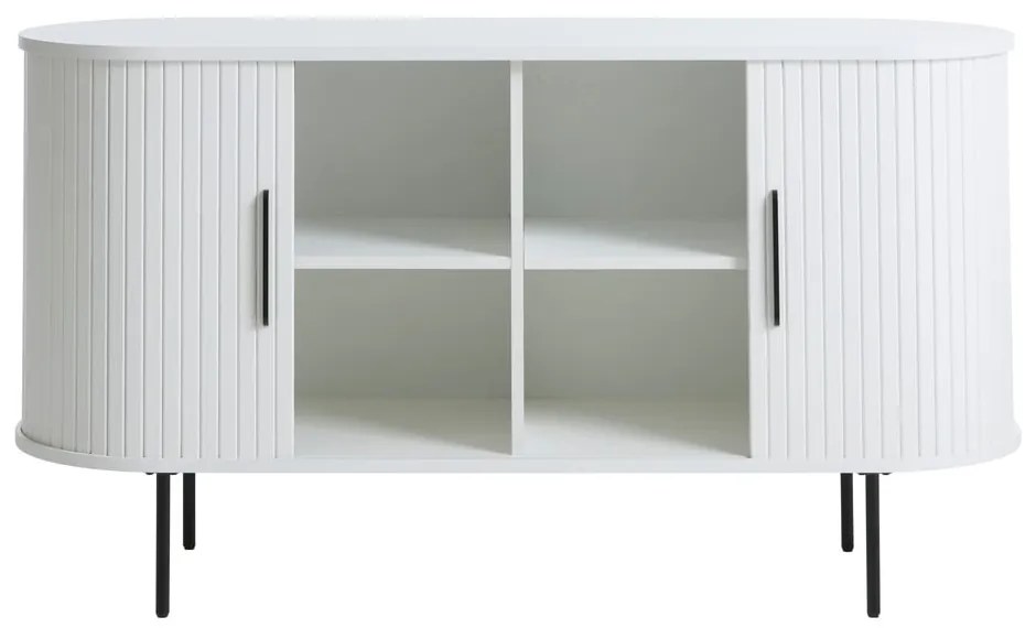 Biała komoda z drzwiami przesuwnymi 140x76x45 cm Nola – Unique Furniture