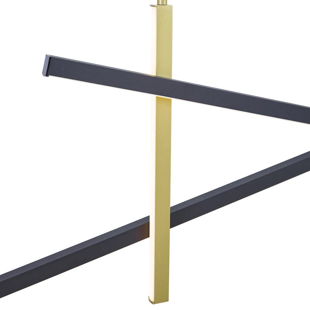 Designerska lampa wisząca X czarna ze złotem z LED z 3-stopniową regulacją - Joy Nowoczesny Oswietlenie wewnetrzne