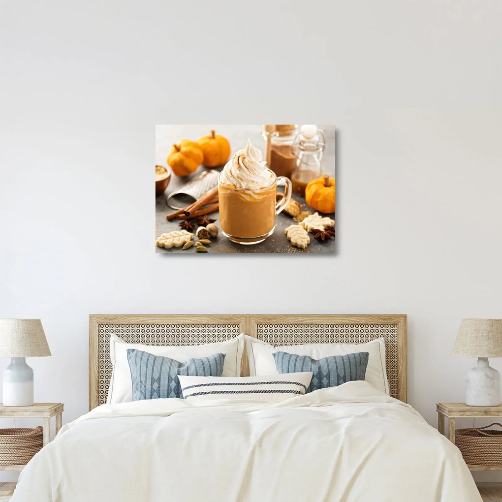 Obraz na szkle - Dyniowa latte (70x50 cm)
