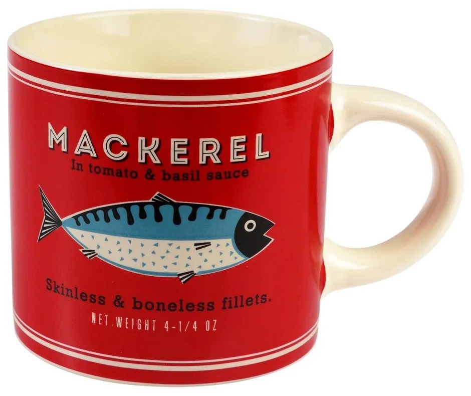 Czerwono-kremowy ceramiczny kubek 350 ml Fish – Rex London
