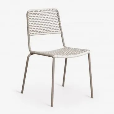 Stosowane Krzesło Ogrodowe Z Stali I Syntetycznego Rattanu Veyra Moka Brown - Sklum