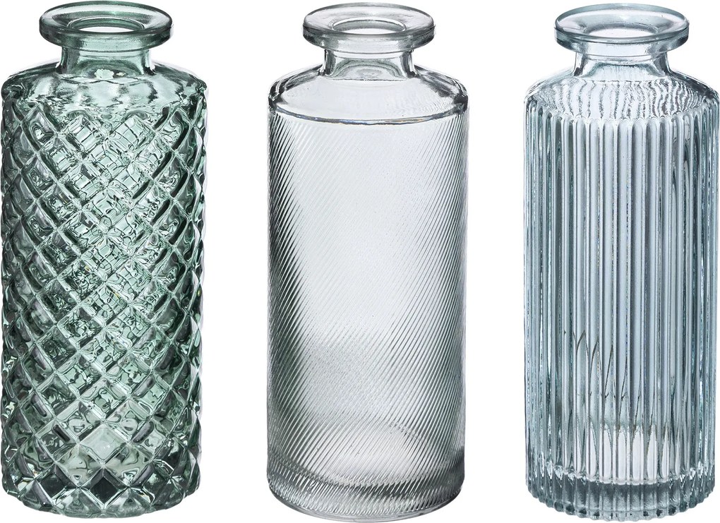 Szklany wazon SINGLE, 3 sztuki w komplecie