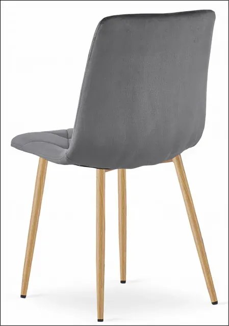 Tapicerowane ciemnoszare metalowe krzesło pikowane K2-Z63