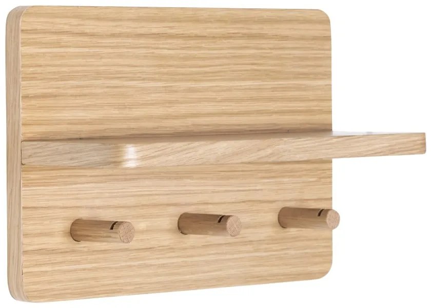 Wieszak ścienny w dekorze dębu z półką Space – Hübsch