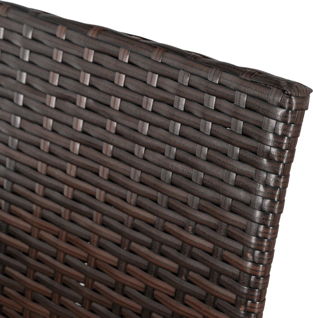 Zestaw mebli ogrodowych dla 4 osób Moreno - stół okrągły 90 cm i 4 krzesła, brązowy technorattan