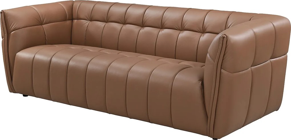 Kanapa 3-osobowa ze skóry w kolorze camel DUGORI