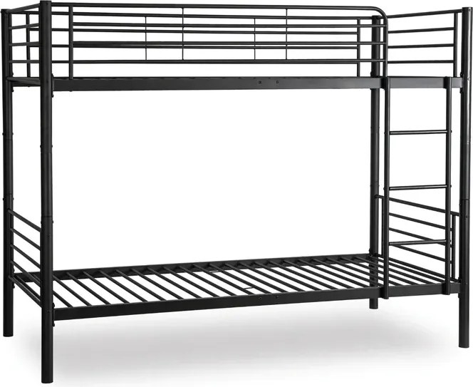 Łóżko Piętrowe Dla Dzieci 90x200 cm RODEZ Metalowe Czarne Loft