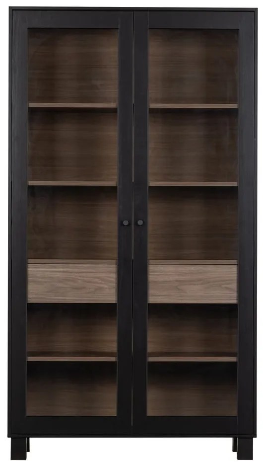 Czarna witryna z litego drewna sosnowego 110x200 cm Goos – WOOOD