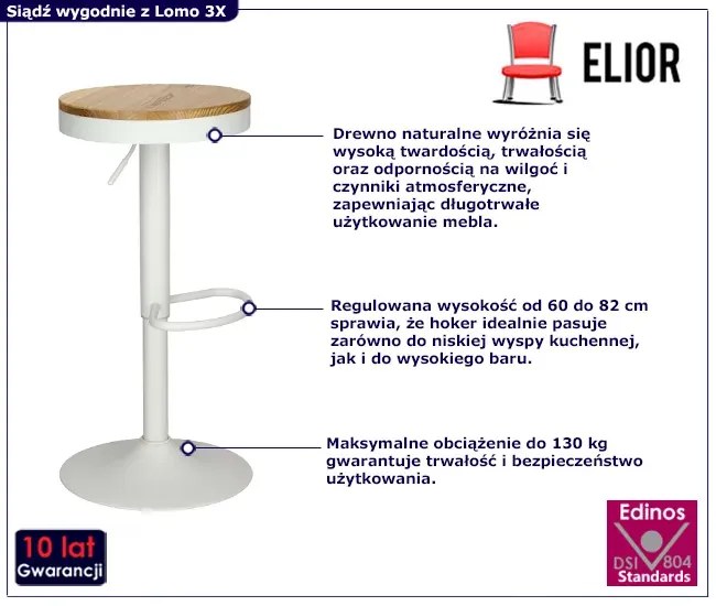 Biały hoker w loftowym stylu D2-G48