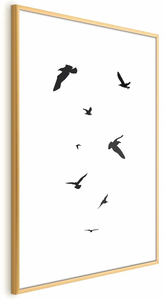 Plakat Wieczorny lot 29,7x42 cm z ramą złotą z marginesem ARTGEIST B