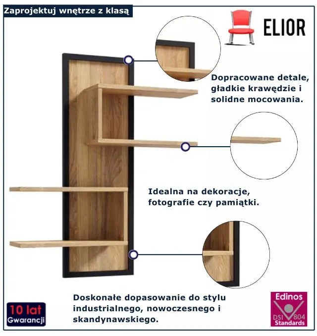Nowoczesna ścienna półka L8-S99