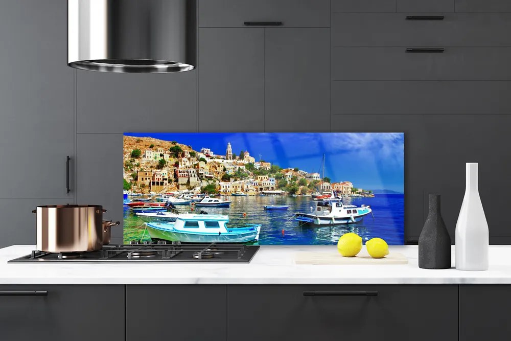 Panel Szklany do Kuchni Przystań w Portowym Mieście