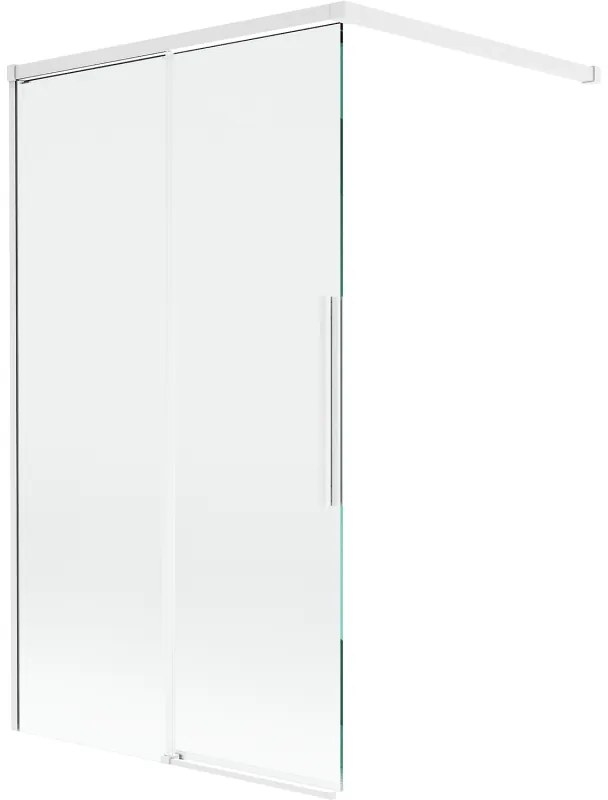 Mexen Rox parawan nawannowy 2-skrzydłowy rozsuwany 100 x 150 cm, transparent, biały - 8C9-100-003-20-00