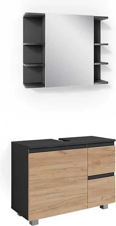 Zestaw mebli łazienkowych szary 80x33x60 j-shape