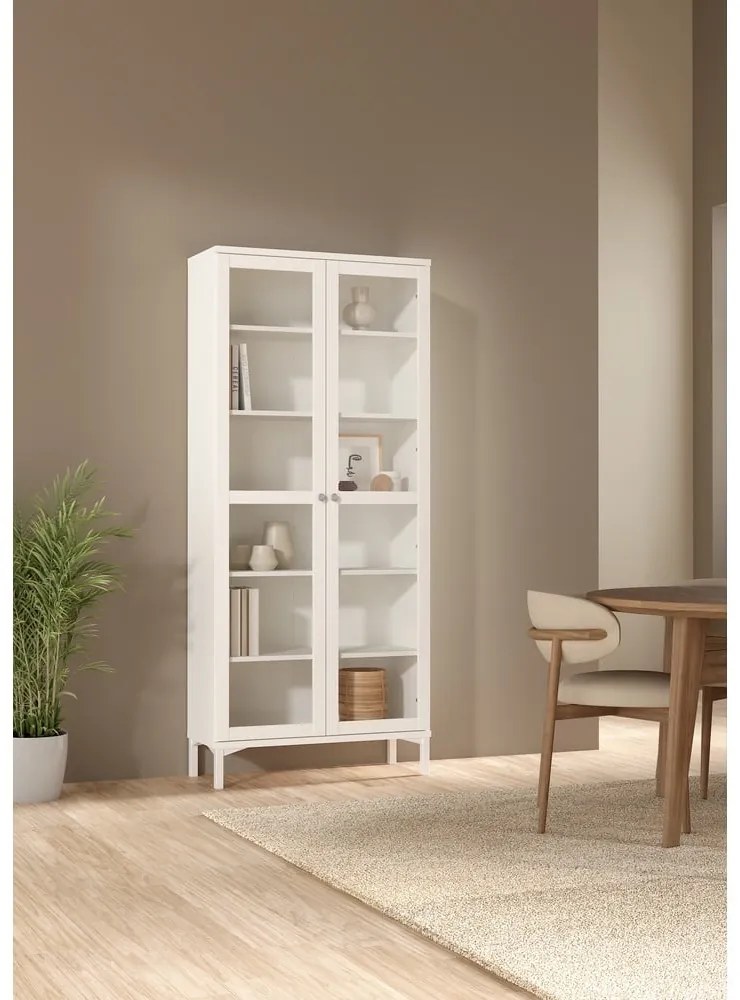 Biała witryna 89x203 cm Roma – Tvilum