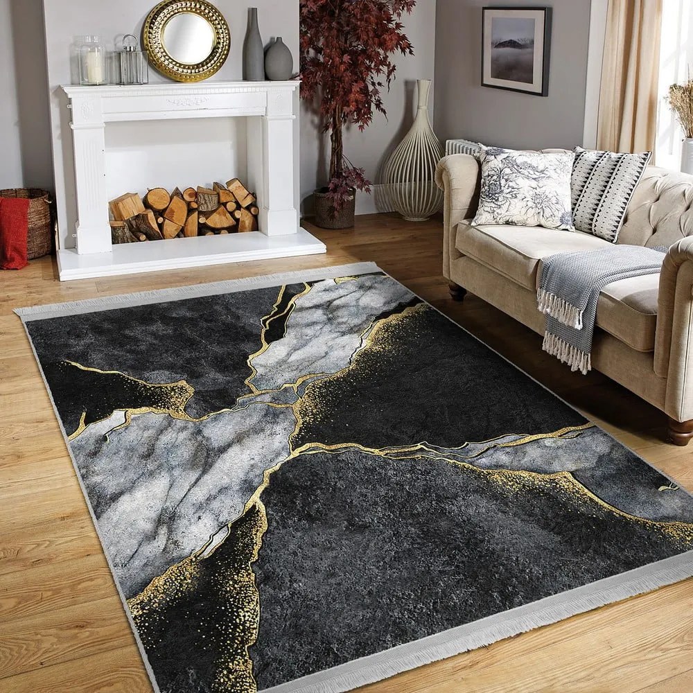 Czarny chodnik 80x200 cm – Mila Home