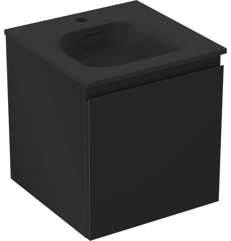 Mexen Orio szafka łazienkowa 45 cm z umywalką Vela, 1 szuflada, czarna mat - 91A10-04547-1-BF71-W23M71