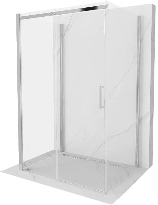 Mexen Omega-3S kabina prysznicowa 3-ścienna, rozsuwana 140 x 100 cm, transparent, chrom - 825-140-100-01-00-3S
