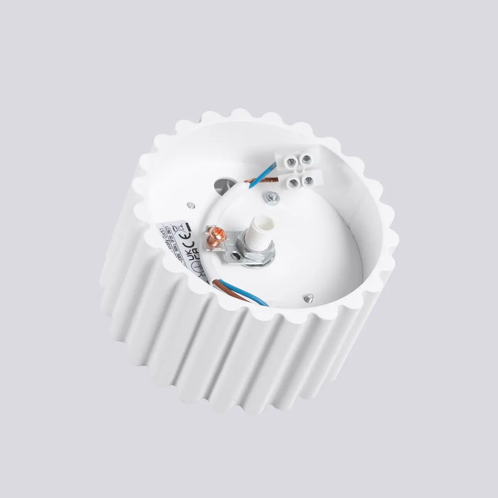 Plafon AURA 1 biały GX53 ryflowany SOLLUX  LIGHTING