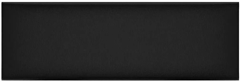 Czarne prostokątne panele ścienne z ekoskóry T9-C28