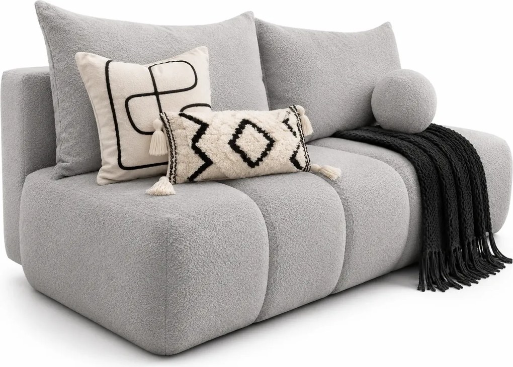 Szara nowoczesna sofa rozkładana boucle H7-Z58