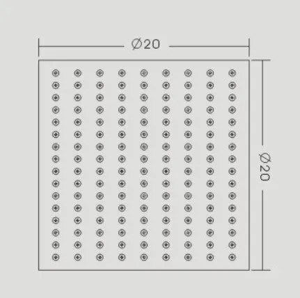 Deszczownica ze stali nierdzewnej DPG2023Super płaska - 20 x 20 cm