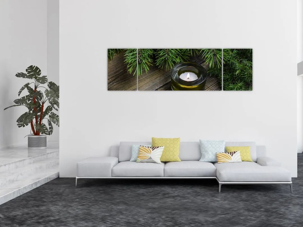 Obraz - świeca bożonarodzeniowa (170x50 cm)
