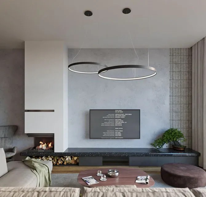 Czarna lampa wisząca LED ring S4-B41