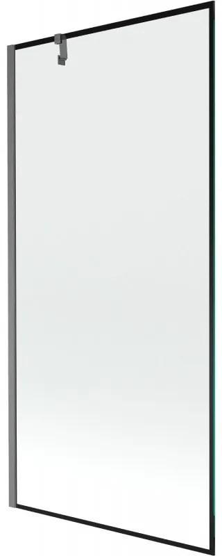 Mexen Next parawan nawannowy 1-skrzydłowy 90 x 150 cm, czarna ramka, gun gray szczotkowany - 895-090-000-00-70-66