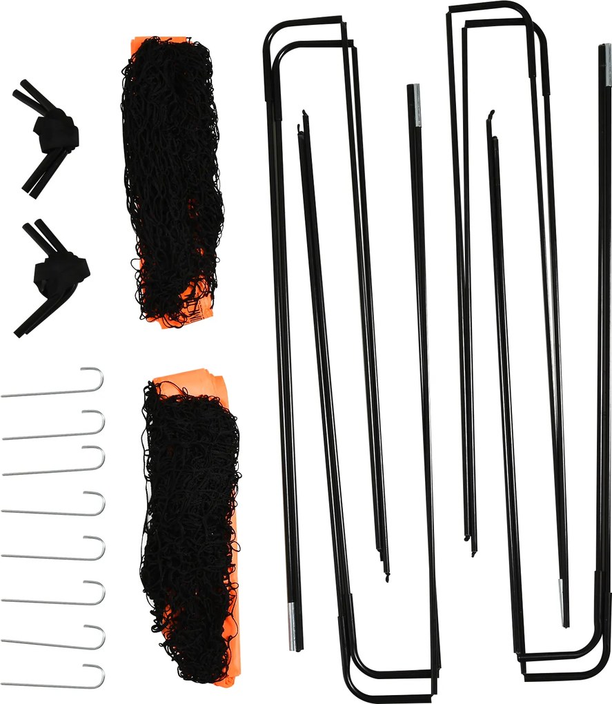 HOMCOM Zestaw Bram Piłkarskich, lekki, łatwy montaż, torba transportowa, rury stalowe, 183x90x90 cm, Pomarańczowy