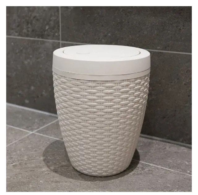 Kremowy kosz łazienkowy Addis Rattan Bath Bin Calico, 5 l