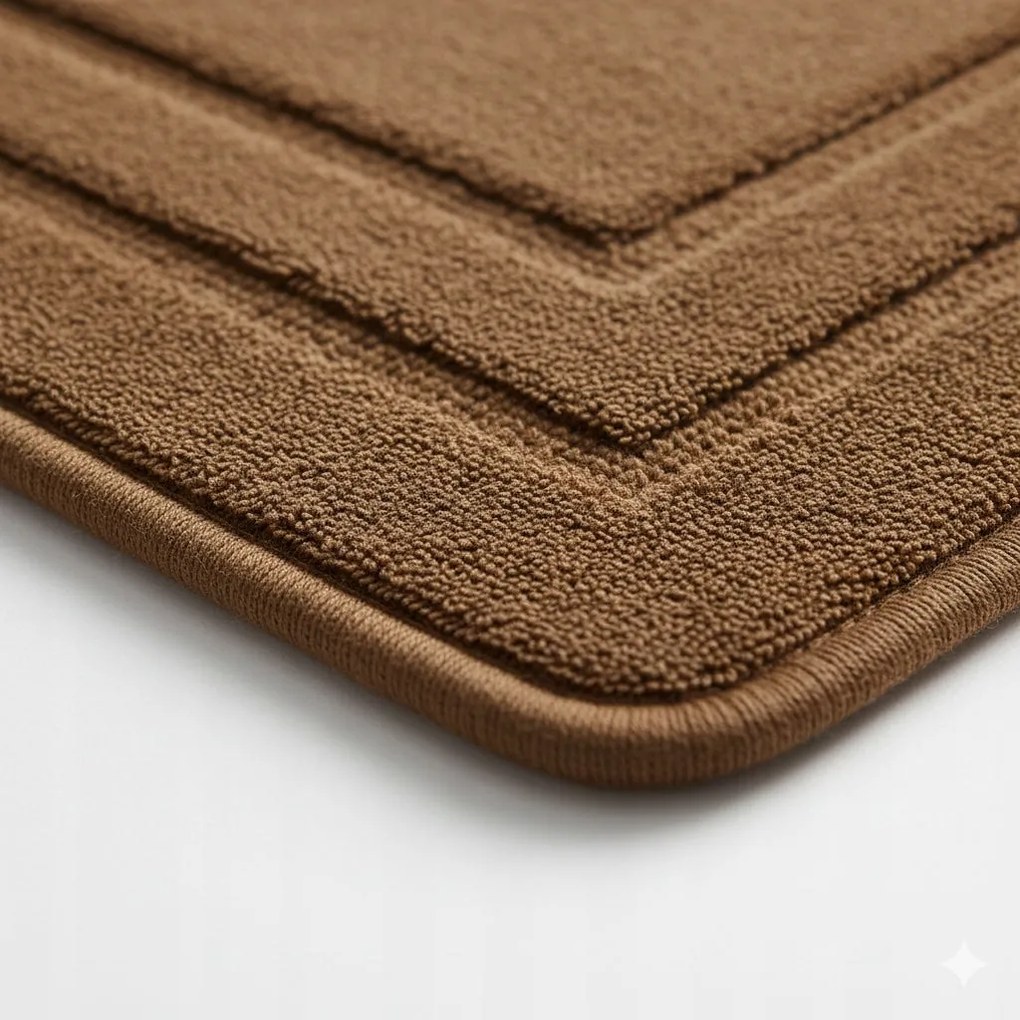 Dywanik Łazienkowy Brązowy 40x60 cm Dekoracyjny Gumowy Spód Antypoślizgowy