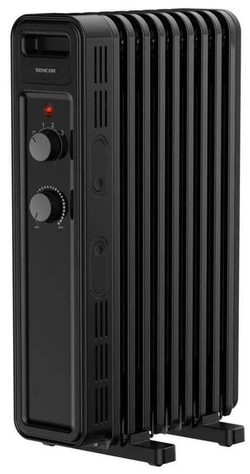Sencor - Olejowy grzejnik 9-żebrowy 800/1200/2000W/230V czarny
