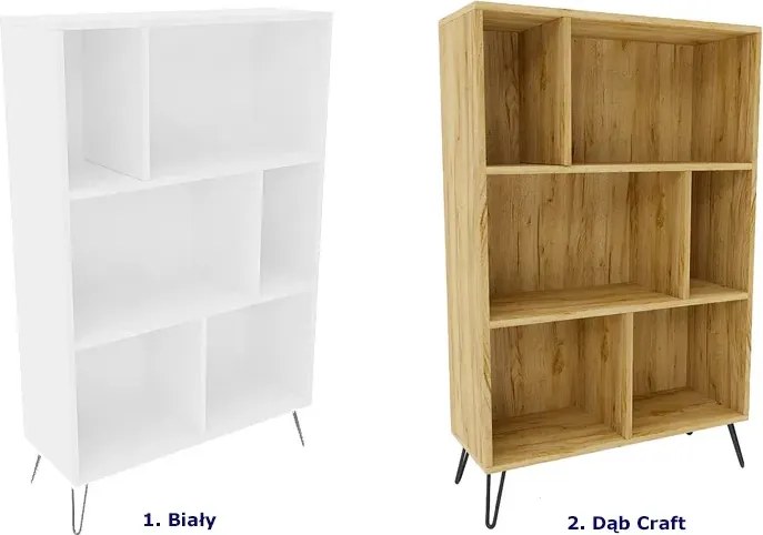 Industrialny regał na zabawki dąb craft P2-M66