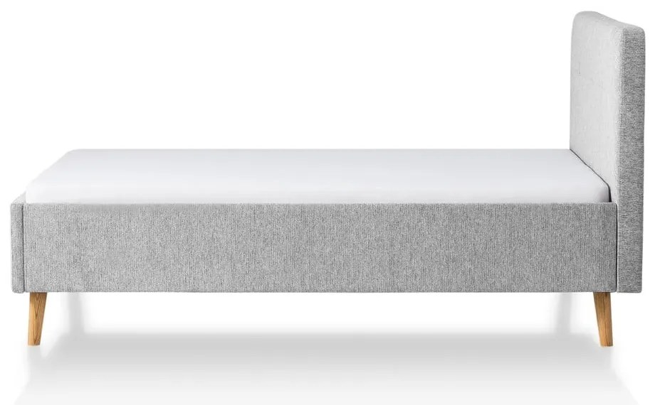 Jasnoszare tapicerowane łóżko dwuosobowe 140x200 cm Smart – Meise Möbel