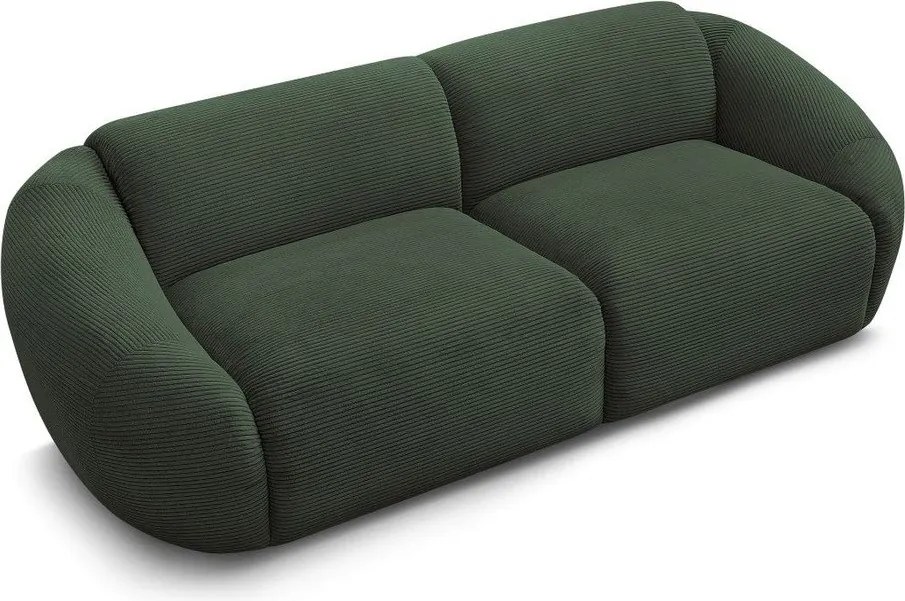 Zielona sztruksowa sofa 250 cm Tina – Bobochic Paris