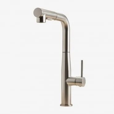 Zewnętrzny Kran Kuchenny Z Wysoką, Wysuwaną Wylewką Ze Stali Nierdzewnej Olyt Szczotkowana Szarość - Sklum