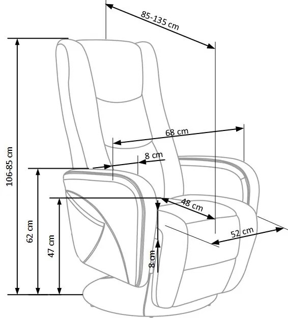 Rozkładany fotel z funkcją masażu Pulsar 2