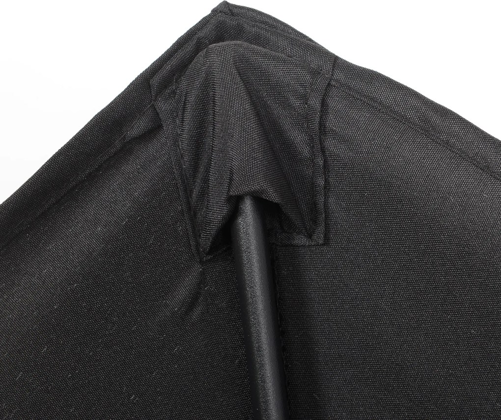 Outsunny Parasol Ø196 cm, Parasol z Funkcją Nachylenia, Sześciokątny Parasol Balkonowy do Plaży Balkonu Ogrodu, Czarny