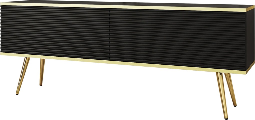 Szafka RTV wisząca VENEZIA 135 cm do Salonu pod Telewizor - Czarny