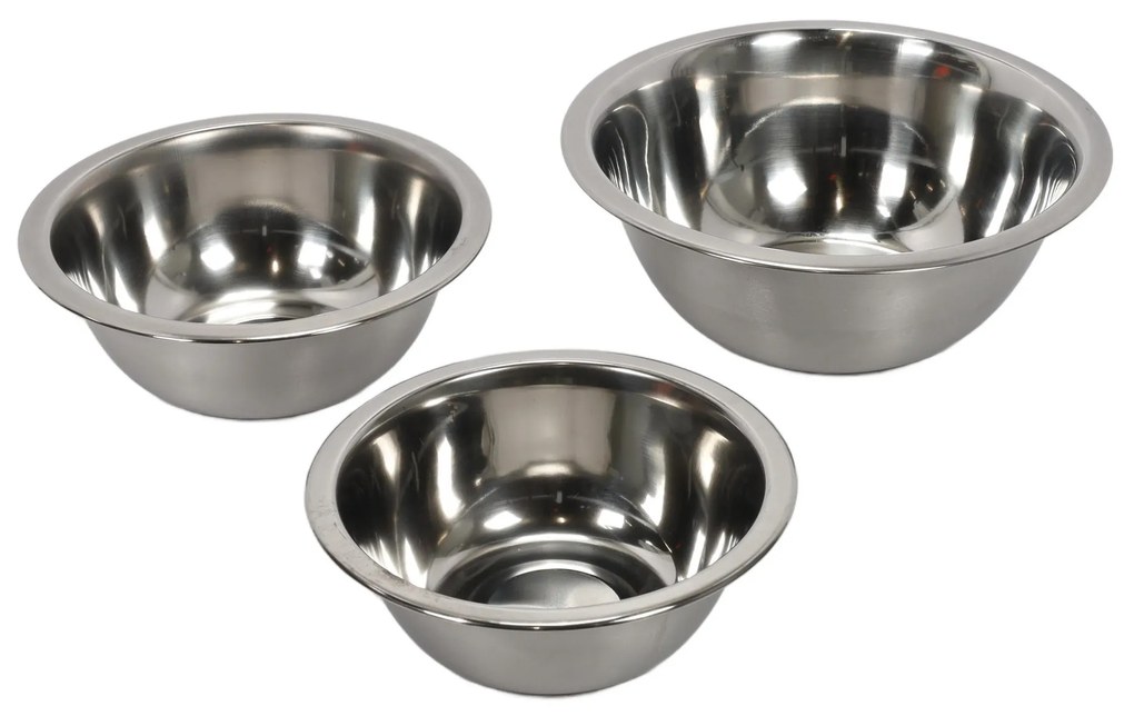 Miska ze stali nierdzewnej, zestaw 3 mis kuchennych 700 ml, 950 ml, 1900 ml