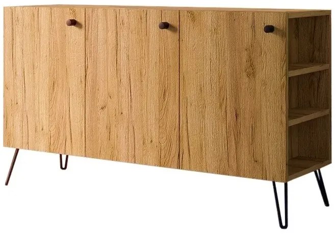 Nowoczesna komoda lewostronna w stylu loft dąb craft P5-C32