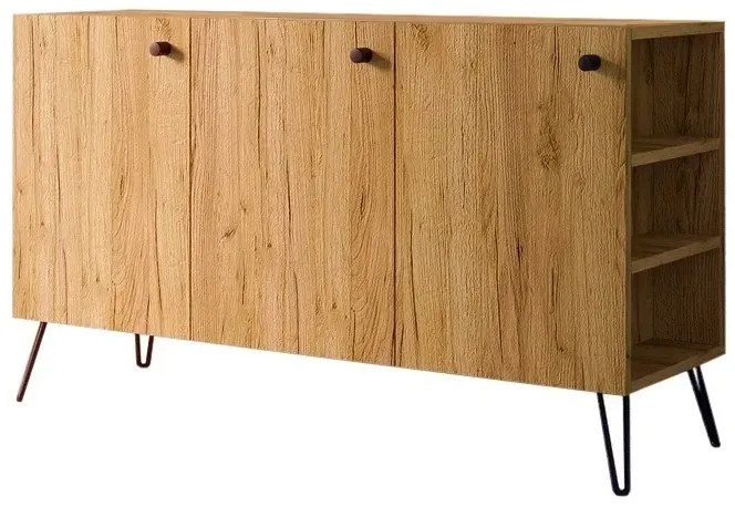 Nowoczesna komoda lewostronna w stylu loft dąb craft - Zorina 7X
