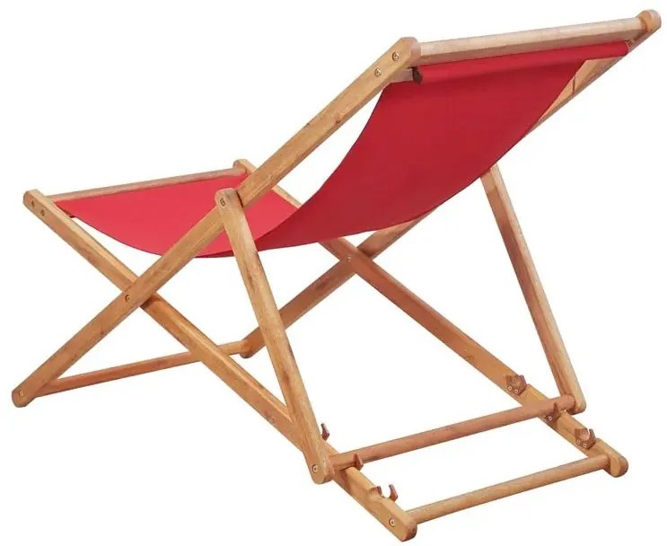 Czerwony leżak plażowy - Kane 2X