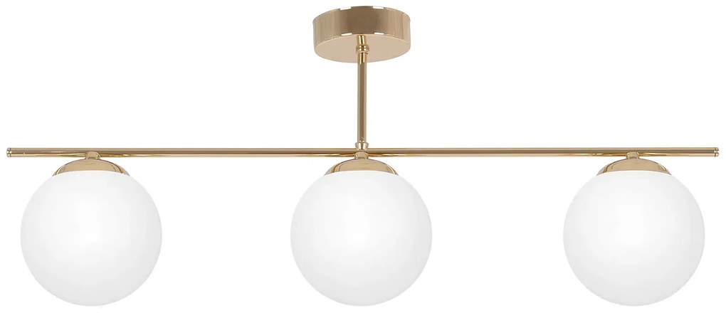 Złoto-biała potrójna lampa sufitowa glamour - A672-Didaro